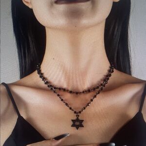 Elegant Black Star Pendant Necklace